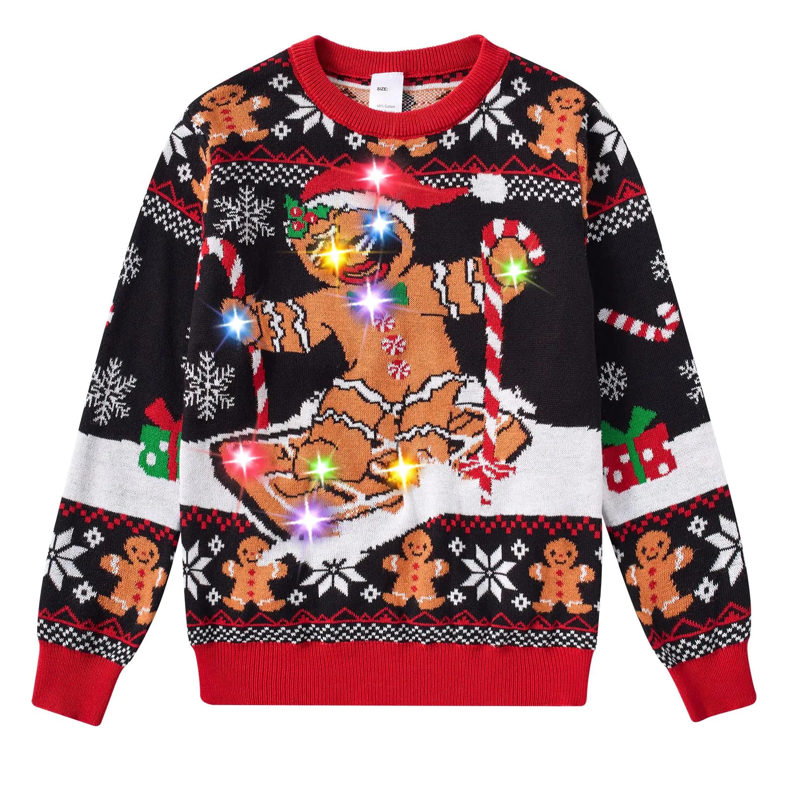 Cutemile Kids Boy Ugly Christmas Sweaters Size 9-10 Girls Snowflake X-Mas Knit Sweater with Lights Flash Xmas Jumper 9-10 Years